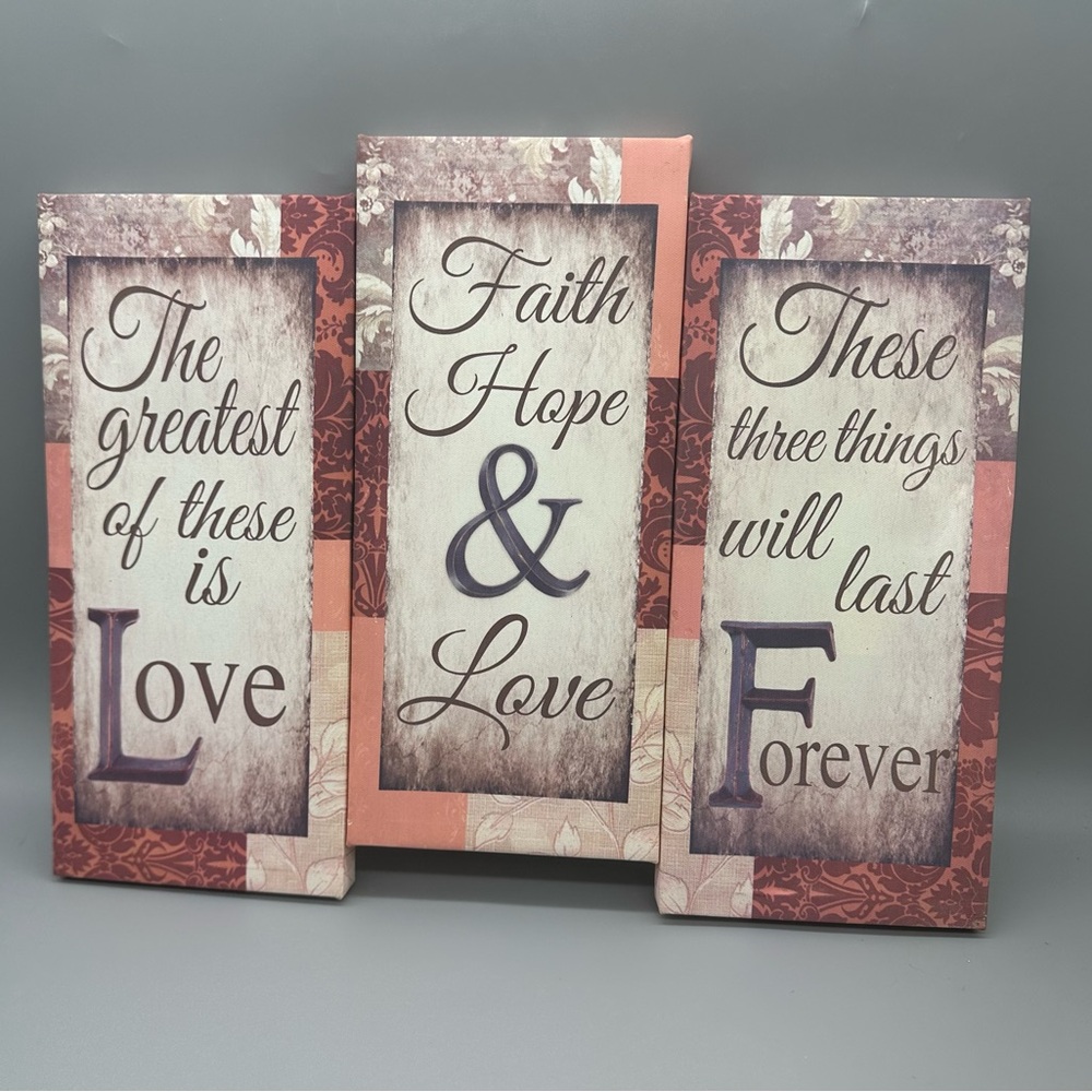 Christian-Themed Wall Art 3 Piece Attached set Wall Canvas Print Art Work
